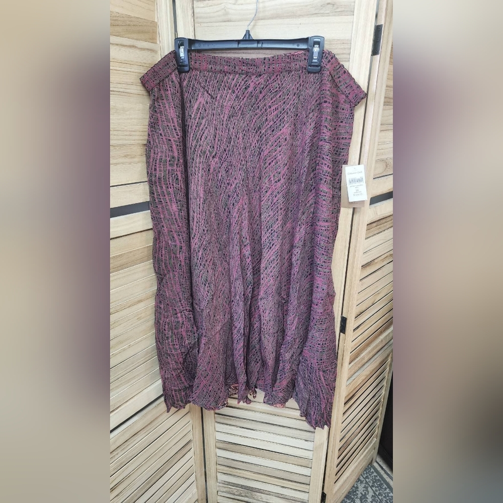 Coldwater Creek Reversible Midi Skirt Womens Paisley 2X